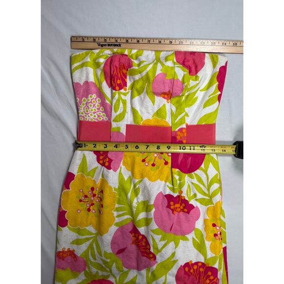 Lilly Pulitzer Vanessa Floral Print Strapless Dress SIZE 0 - Picture 4 of 13